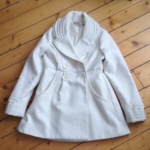 Jolt Women's White Pea Coat, M